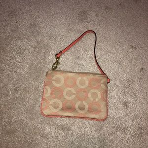 Coach Peach Wristlet